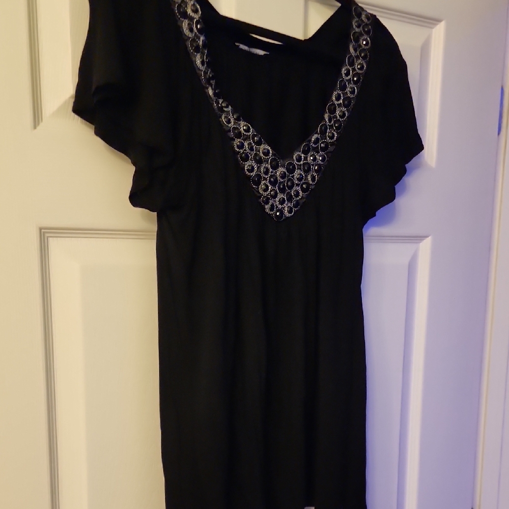 Soprano Black Dress with Silver Accents